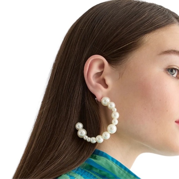 J. Crew Mixed Pearl Hoops - Picture 5 of 7